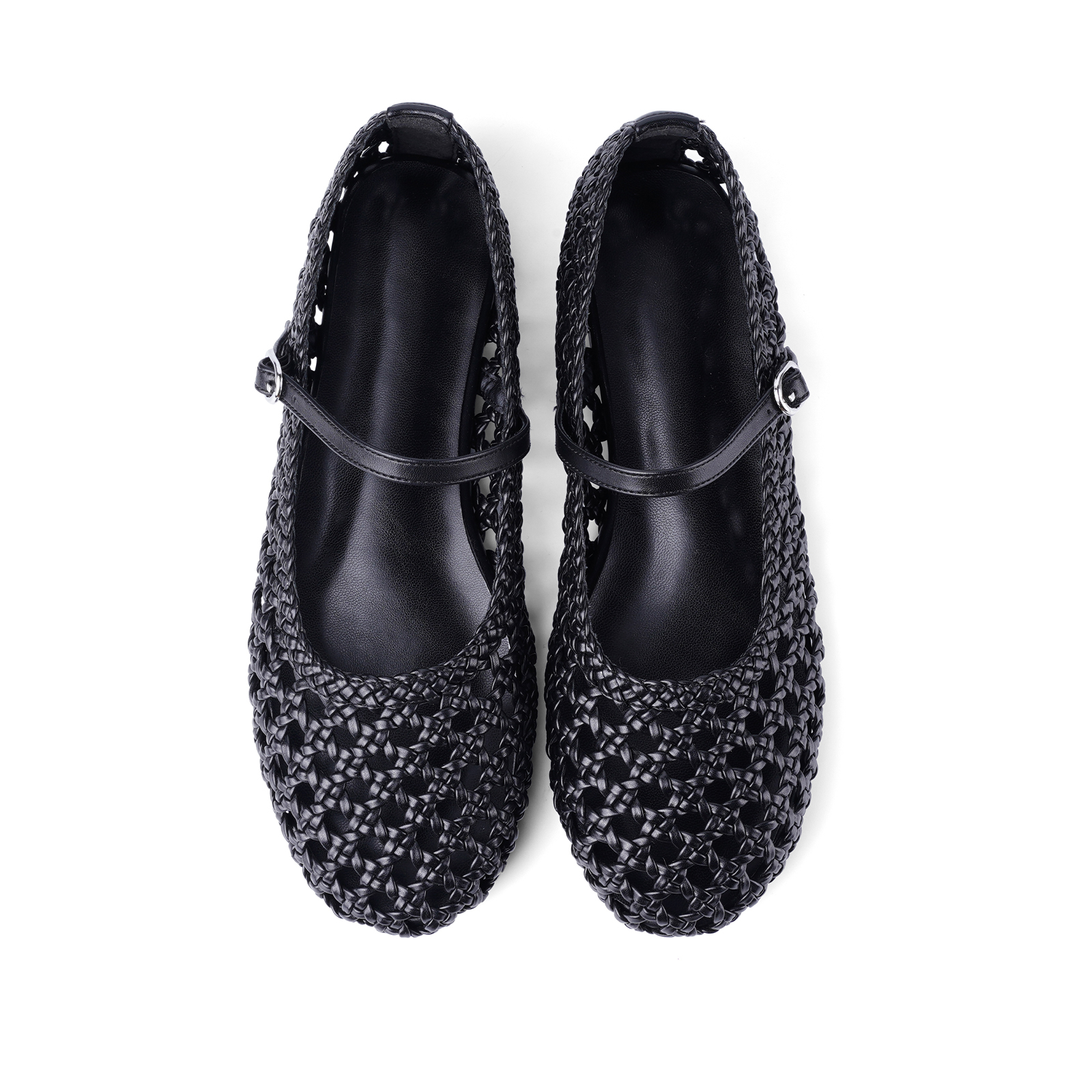 Woven Mesh Ballet Flats for Women Mary Janes Ballerina Flat Shoes