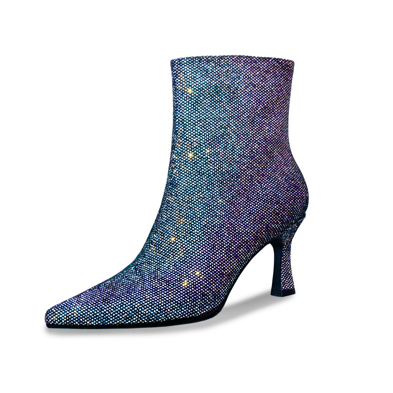 Women's Sparkle Ankle Boots - Pointed Toe Kitten Heel