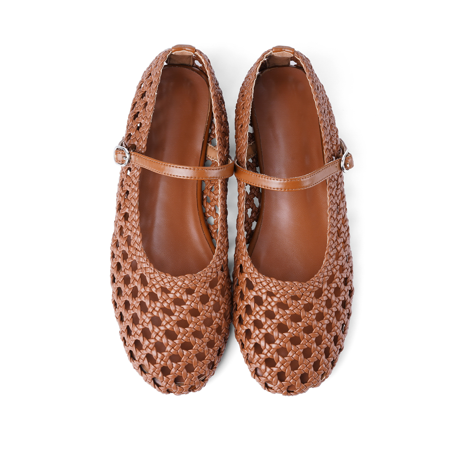 Woven Mesh Ballet Flats for Women Mary Janes Ballerina Flat Shoes