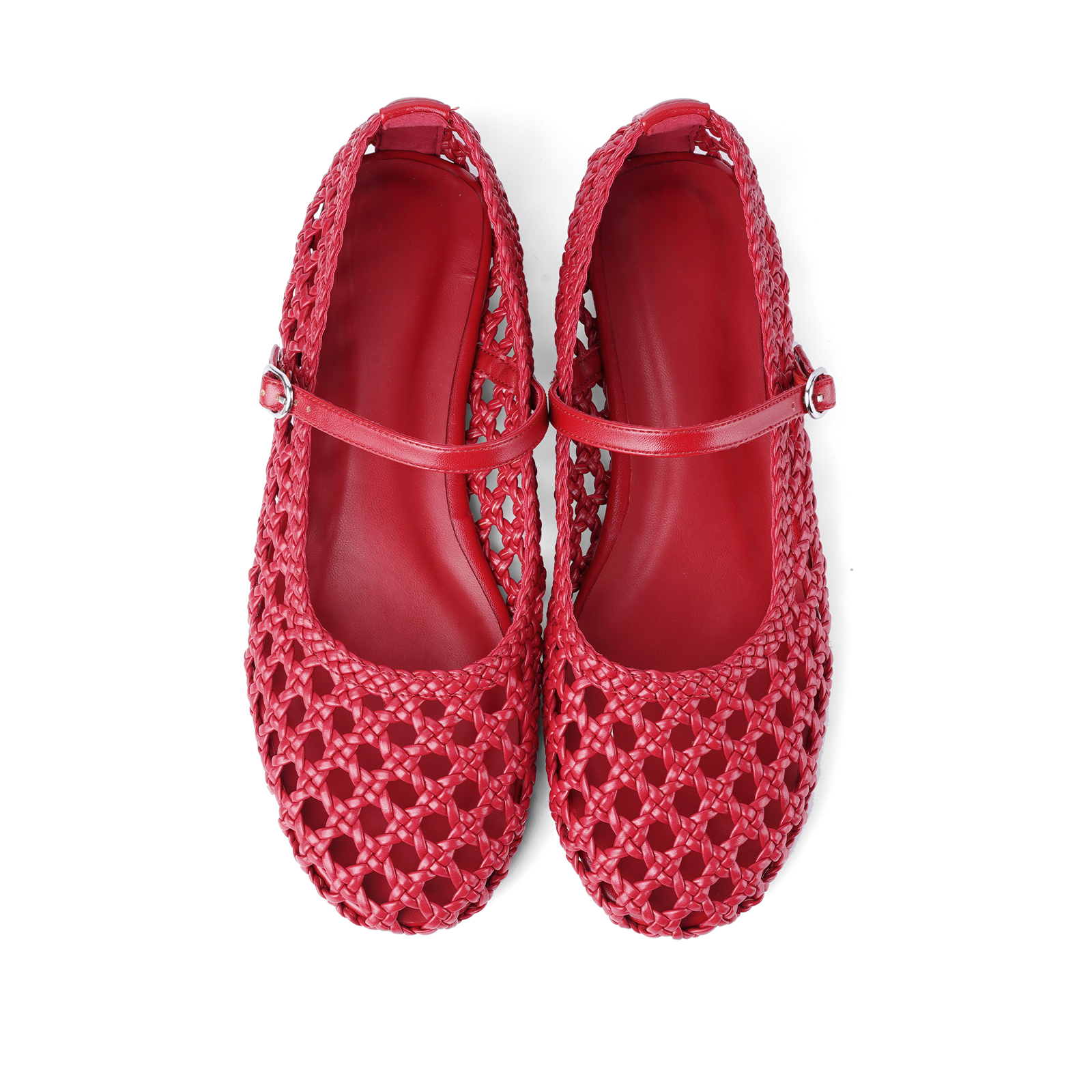 Woven Mesh Ballet Flats for Women Mary Janes Ballerina Flat Shoes