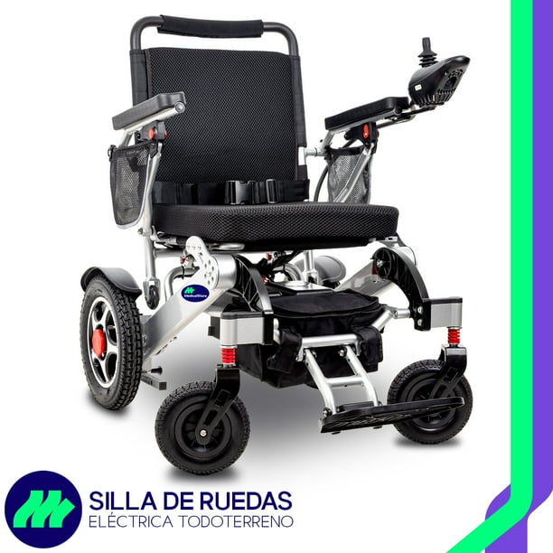 Silla De Ruedas Eléctrica De Lujo Silla Plegable de Acero de Alta Resistencia Color Negro Incluye Cinturón de seguridad y Control Joystick.