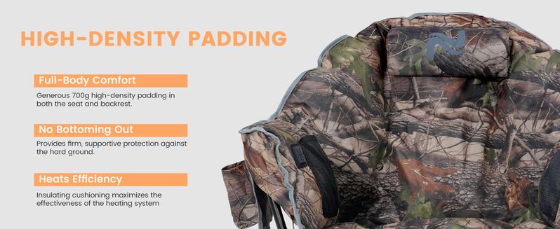 【TikTokShopBlackFriday 】MOPHOTO Heated Camping Chair, Outdoor Sports Oversized Heated Folding Chairs with 3 Heat Levels 【Batteries not included】 Patio Lawn Lounge Chair Supports 500 lbs