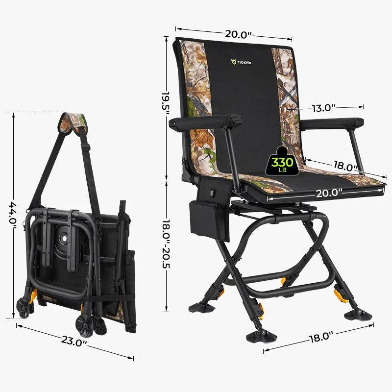 【Tidewe Hunting Season】 Heated Hunting Chair Adjustable Height 360° Swivel Blind Chair with Battery & Detachable Seat Cover-Fusion Seat Series 【Tidewe Hunting Season】 Heated Hunting Chair Adjustable Height 360° Swivel Blind Chair with Battery & Detachable Seat Cover-Fusion Seat Series