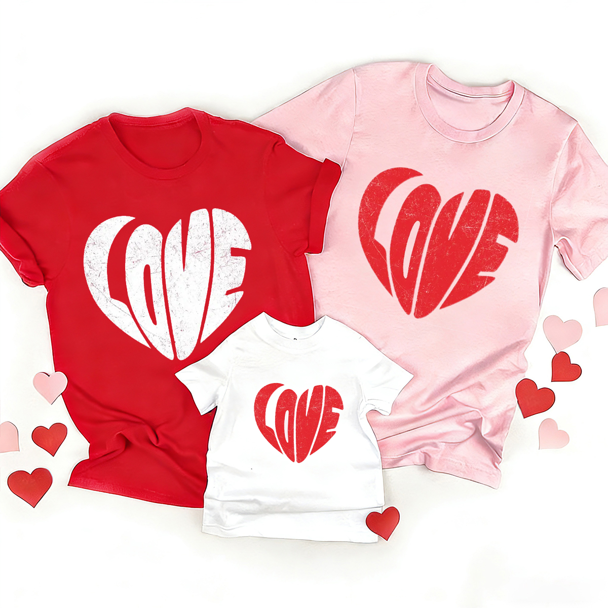 Retro Love Heart Valentine's Day Family Shirt