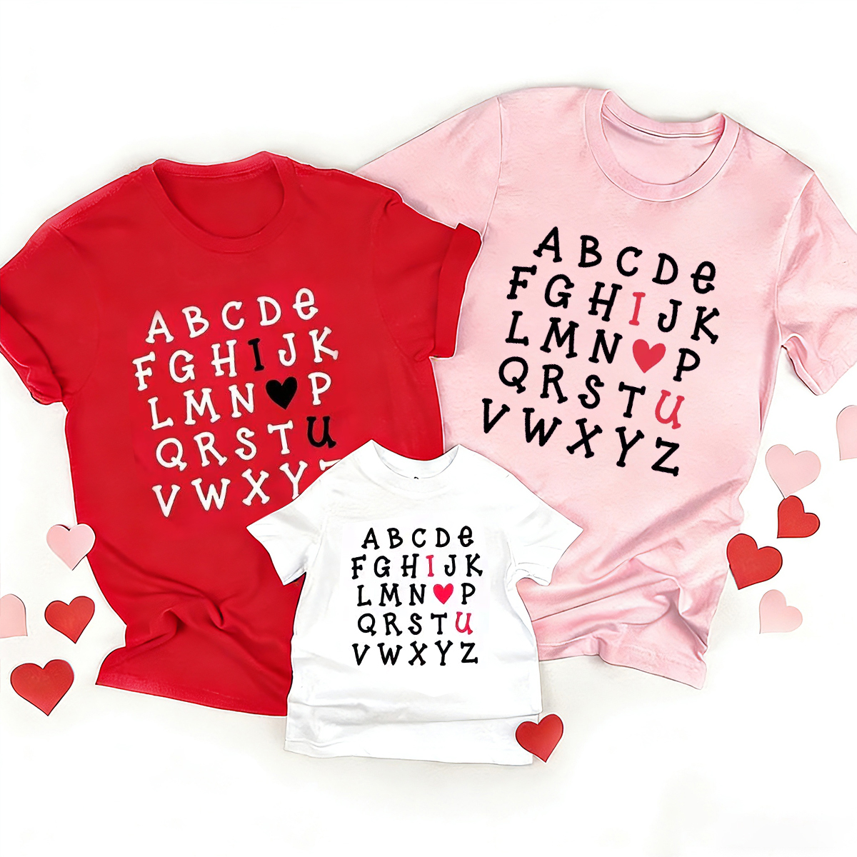 Love Alphabet Valentine Family Matching Shirts