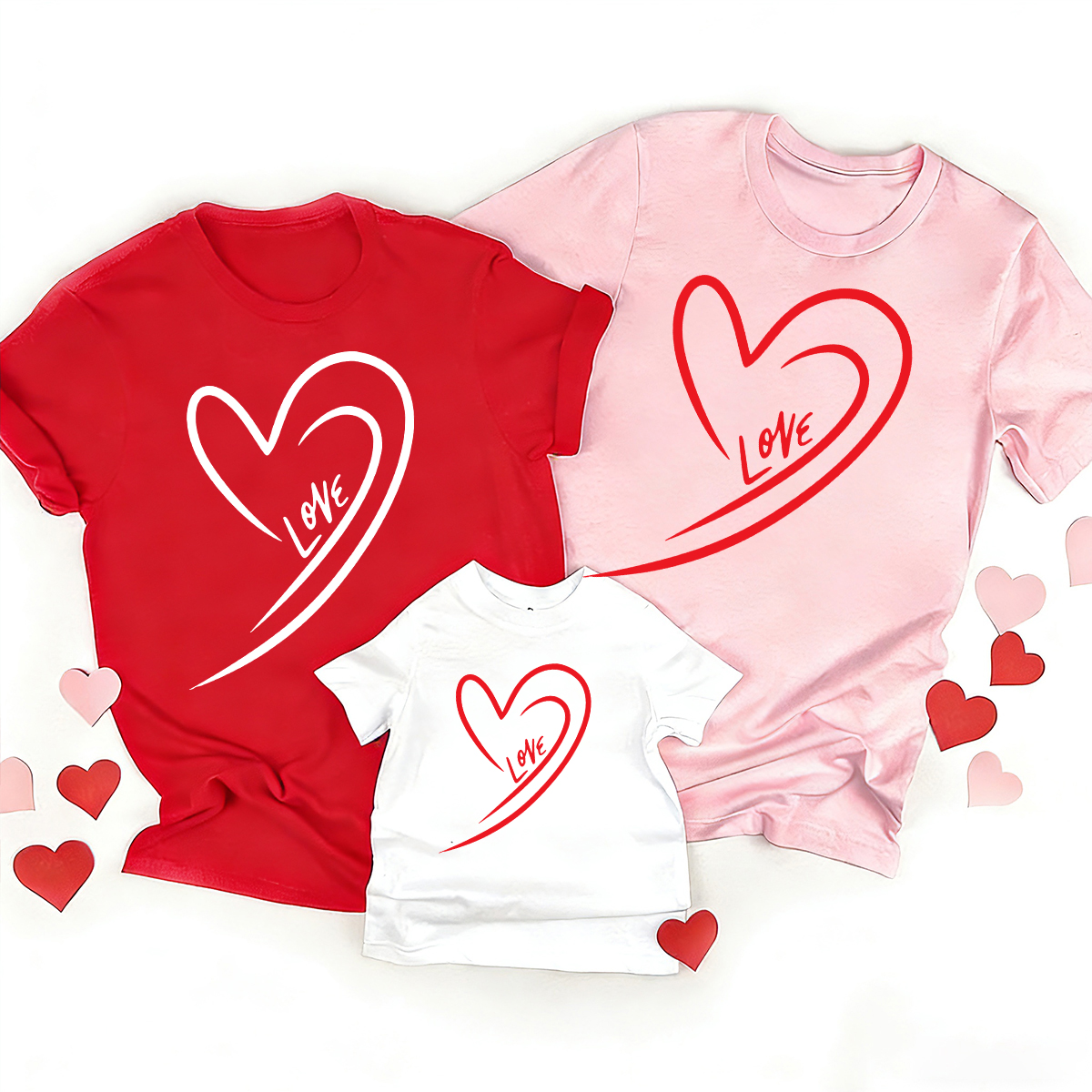Cute Valentine's Family Matching Shirts - Love Heart