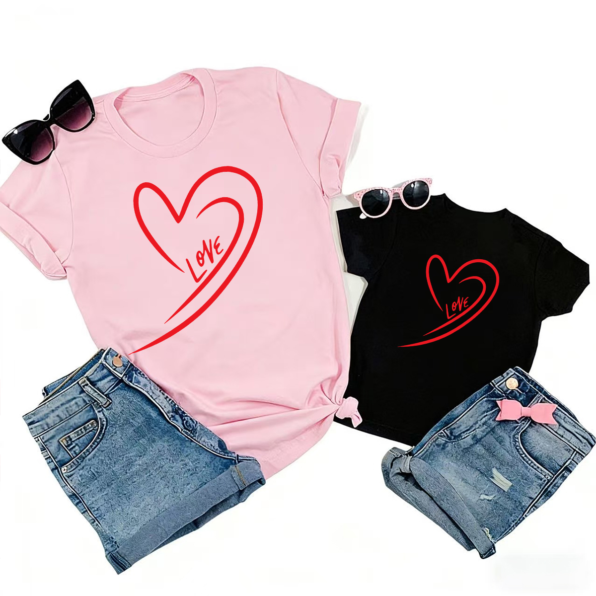 Cute Valentine's Family Matching Shirts - Love Heart