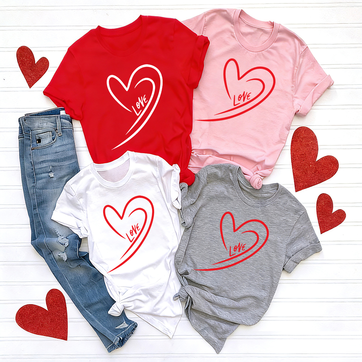 Cute Valentine's Family Matching Shirts - Love Heart