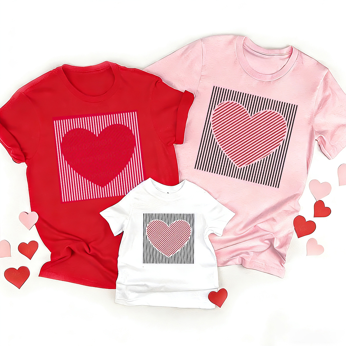 Heart-shaped Lines Valentine's Day Family Shirt