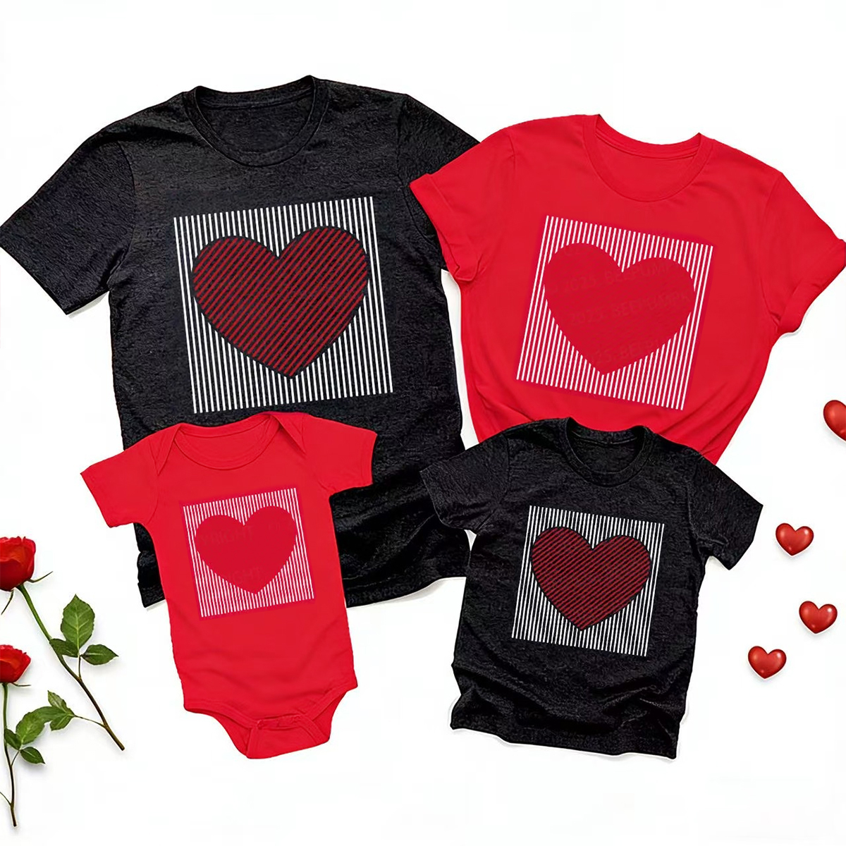 Heart-shaped Lines Valentine's Day Family Shirt