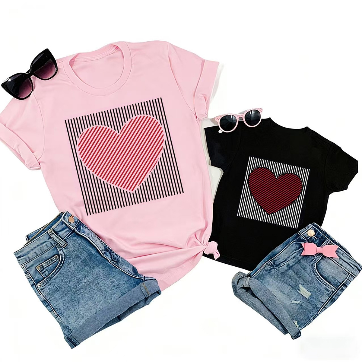 Heart-shaped Lines Valentine's Day Family Shirt