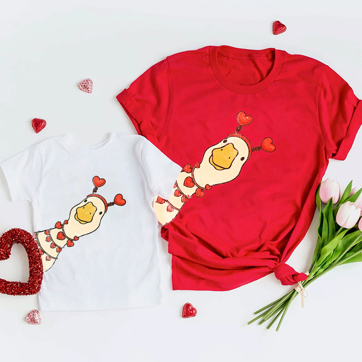 Valentine Goose Family Shirt