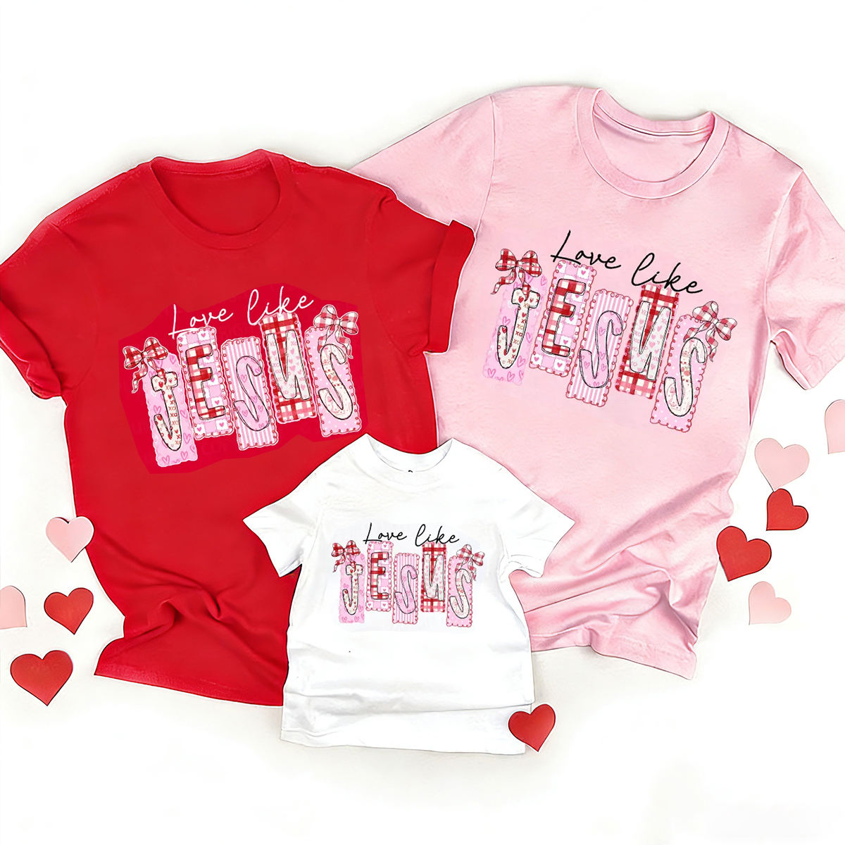 Love Like Jesus Valentine's Day Family Shirt