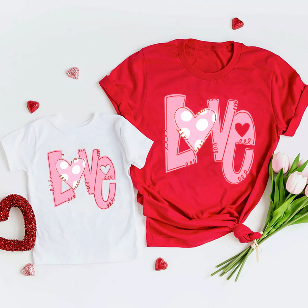 Heart Love Valentine's Day Family Shirt