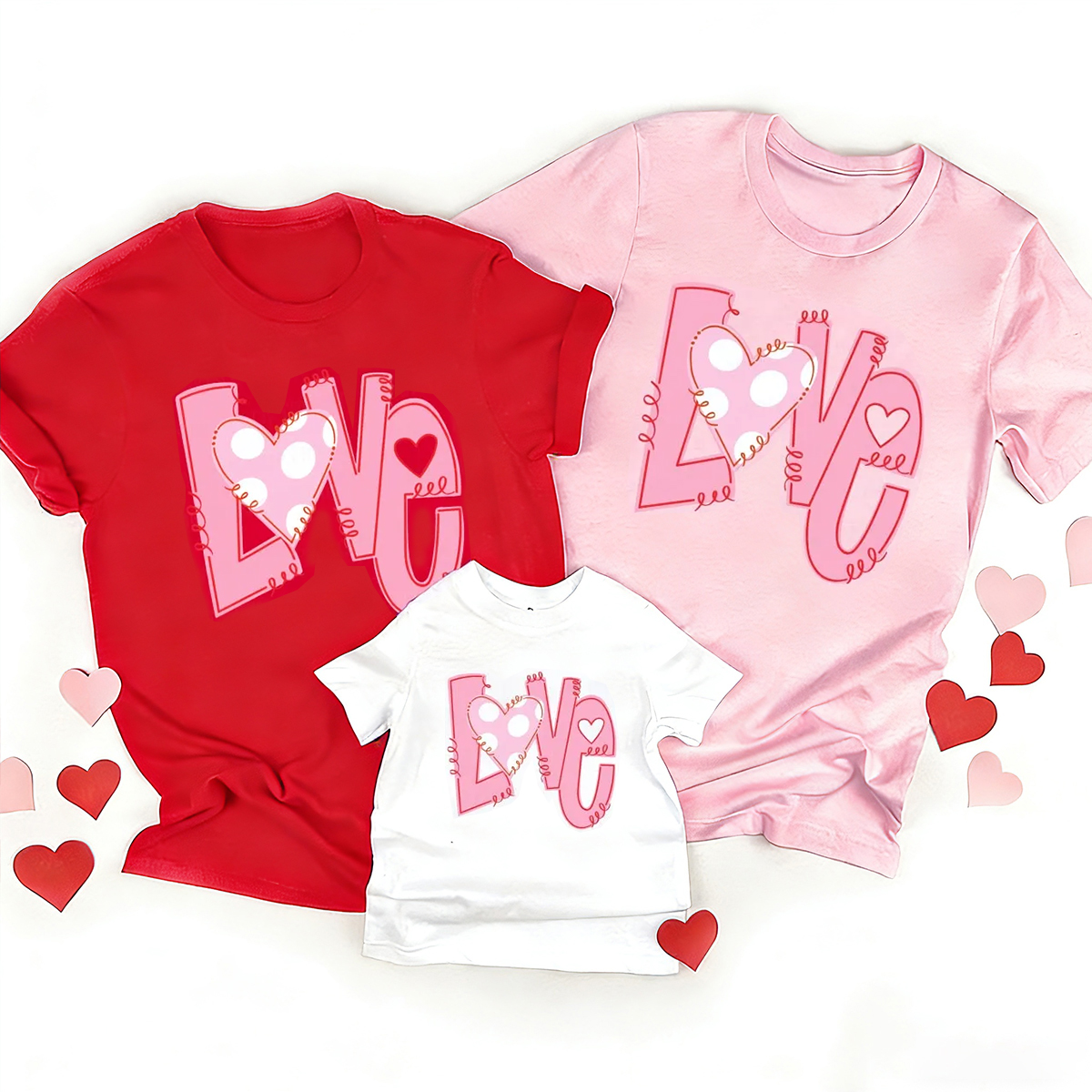 Heart Love Valentine's Day Family Shirt