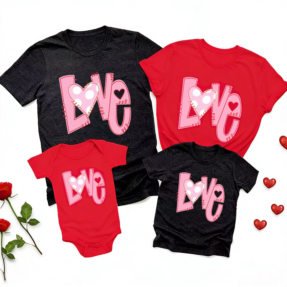 Heart Love Valentine's Day Family Shirt