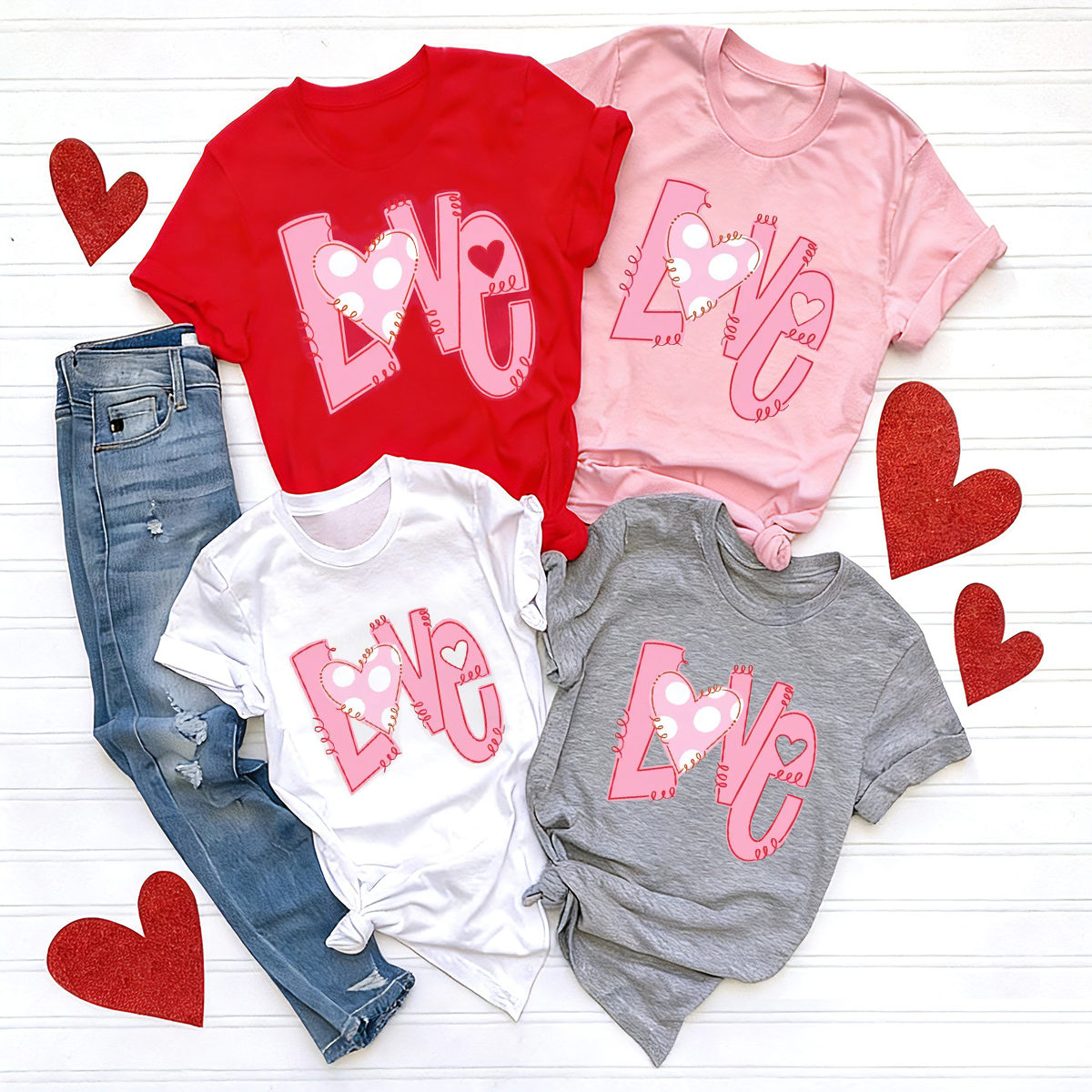 Heart Love Valentine's Day Family Shirt