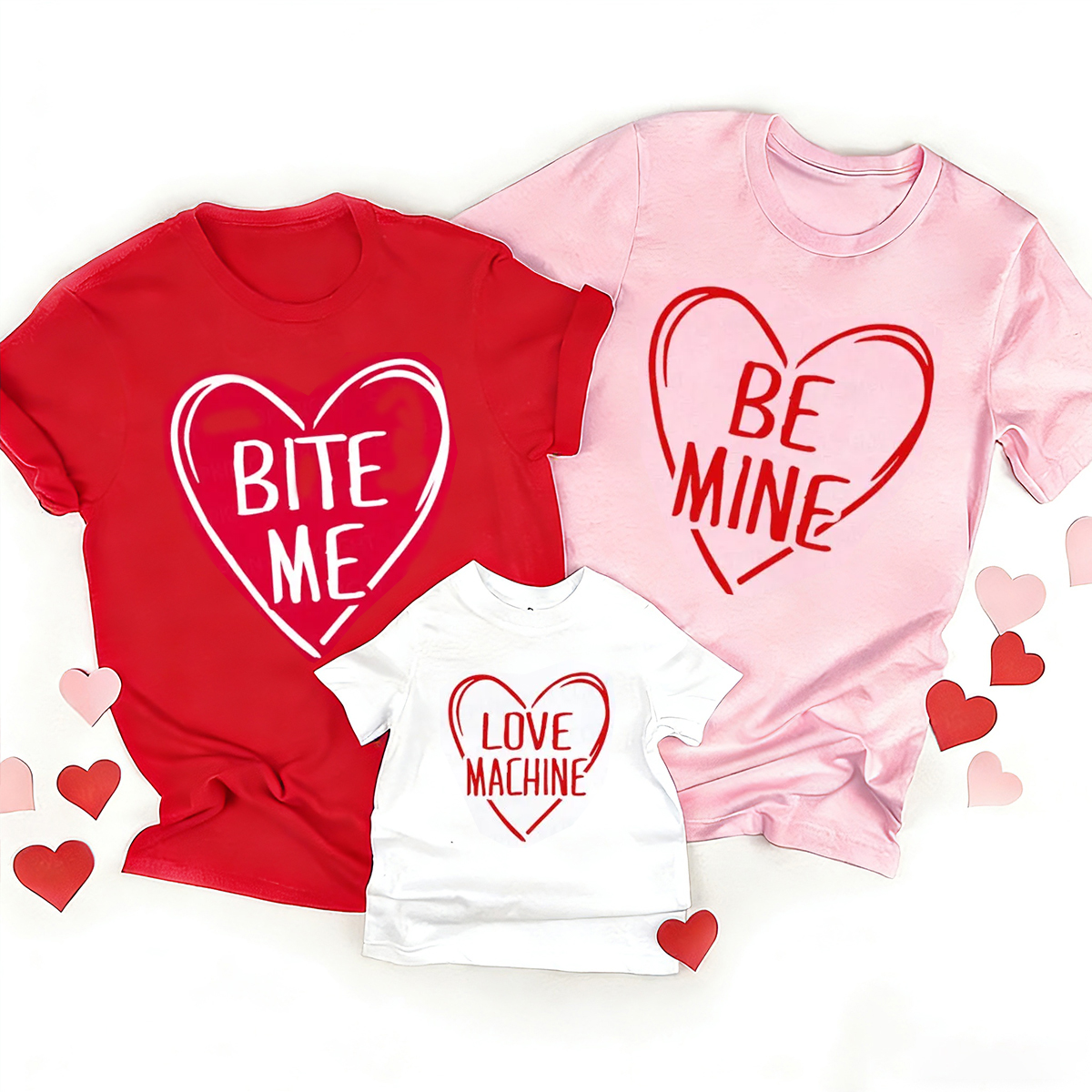 Personalized Playful Love Hearts Valentine's Day Family Shirt