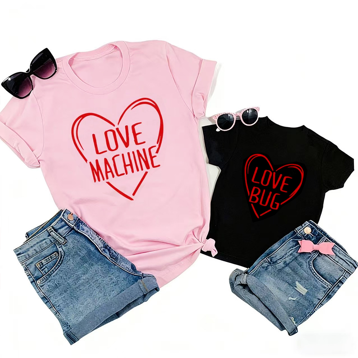 Personalized Playful Love Hearts Valentine's Day Family Shirt