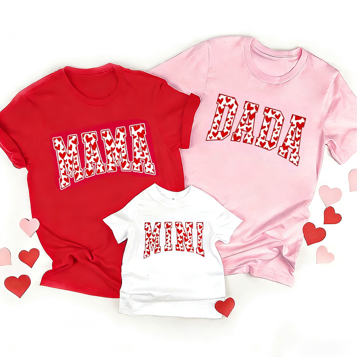 Personalized Heart-shaped Leopard Print Valentine's Day Family Shirt
