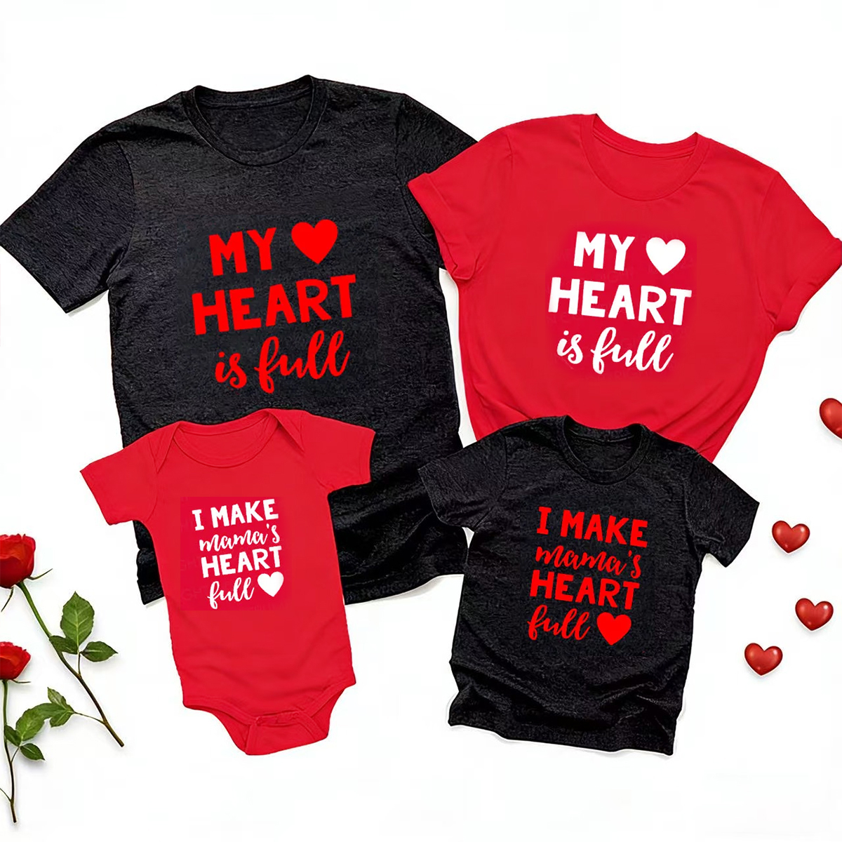 We Make Mama's Heart Full Valentines Day Family Matching Shirts