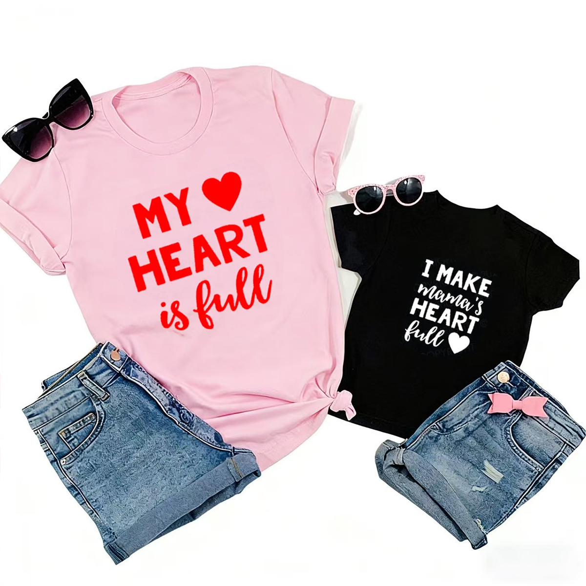 We Make Mama's Heart Full Valentines Day Family Matching Shirts