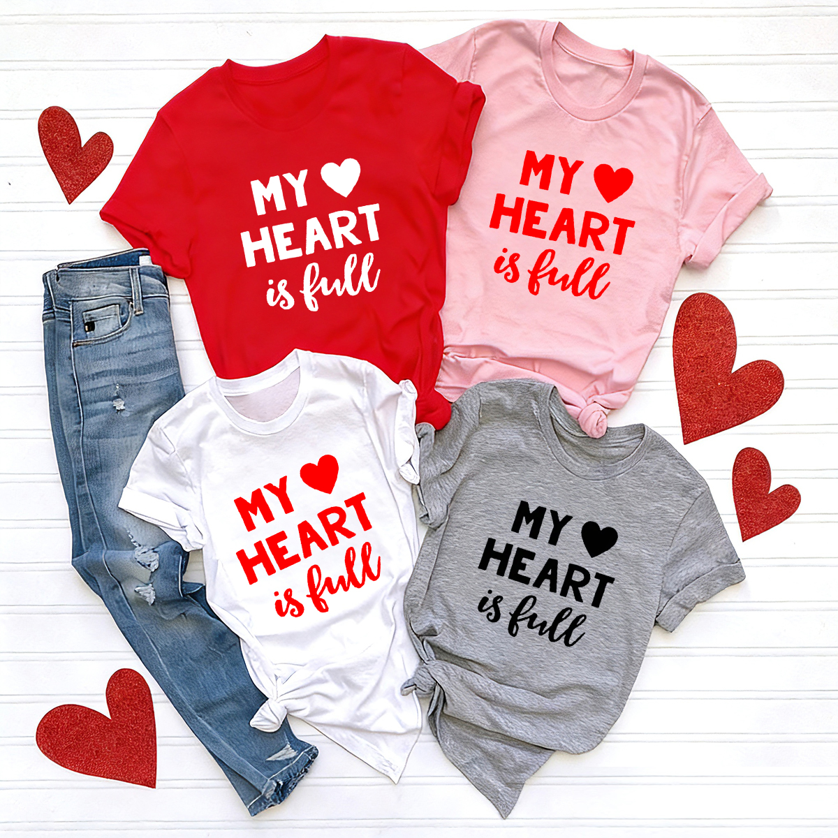 We Make Mama's Heart Full Valentines Day Family Matching Shirts