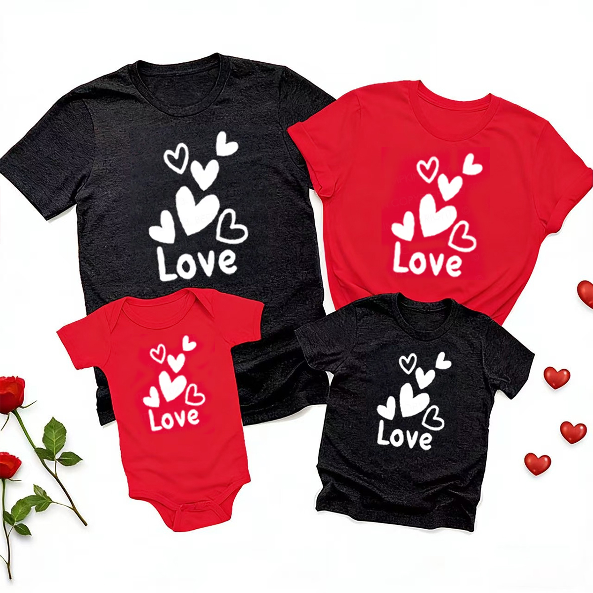 Floating Hearts Matching Valentine's Shirts