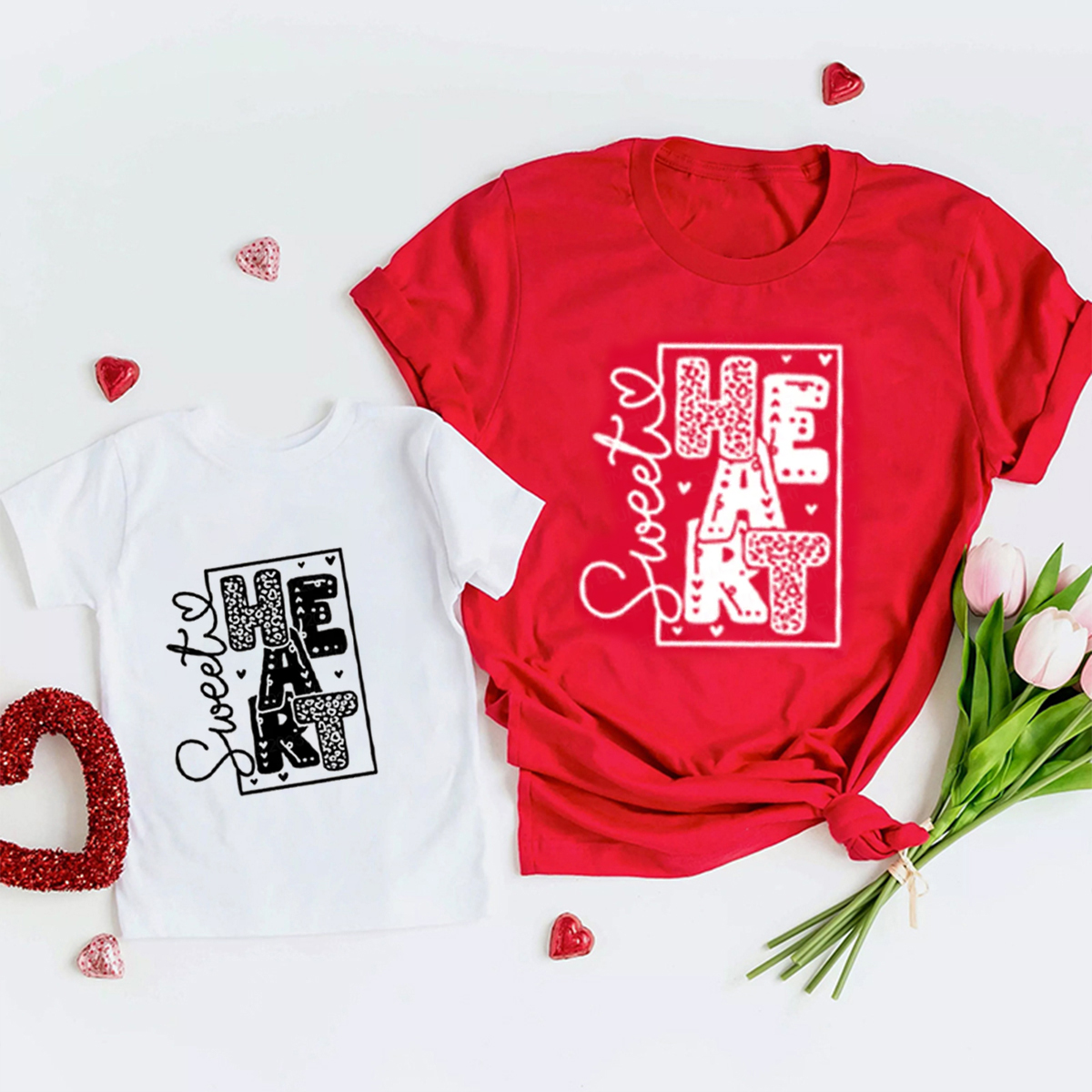 Leopard Sweet Heart Matching Valentine's Shirts