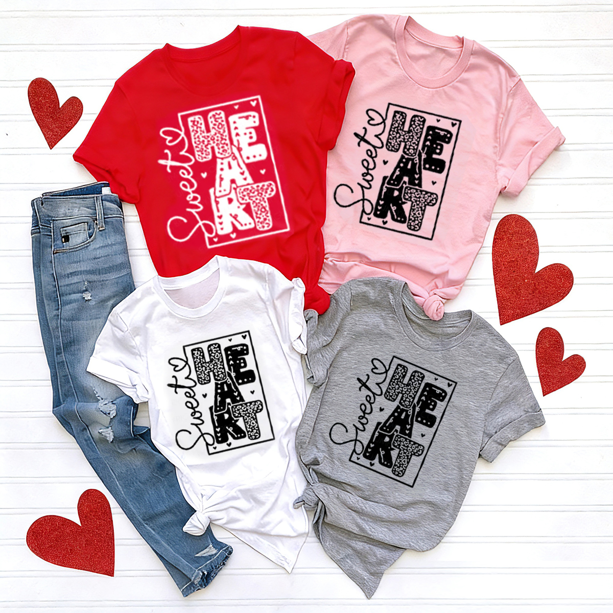Leopard Sweet Heart Matching Valentine's Shirts