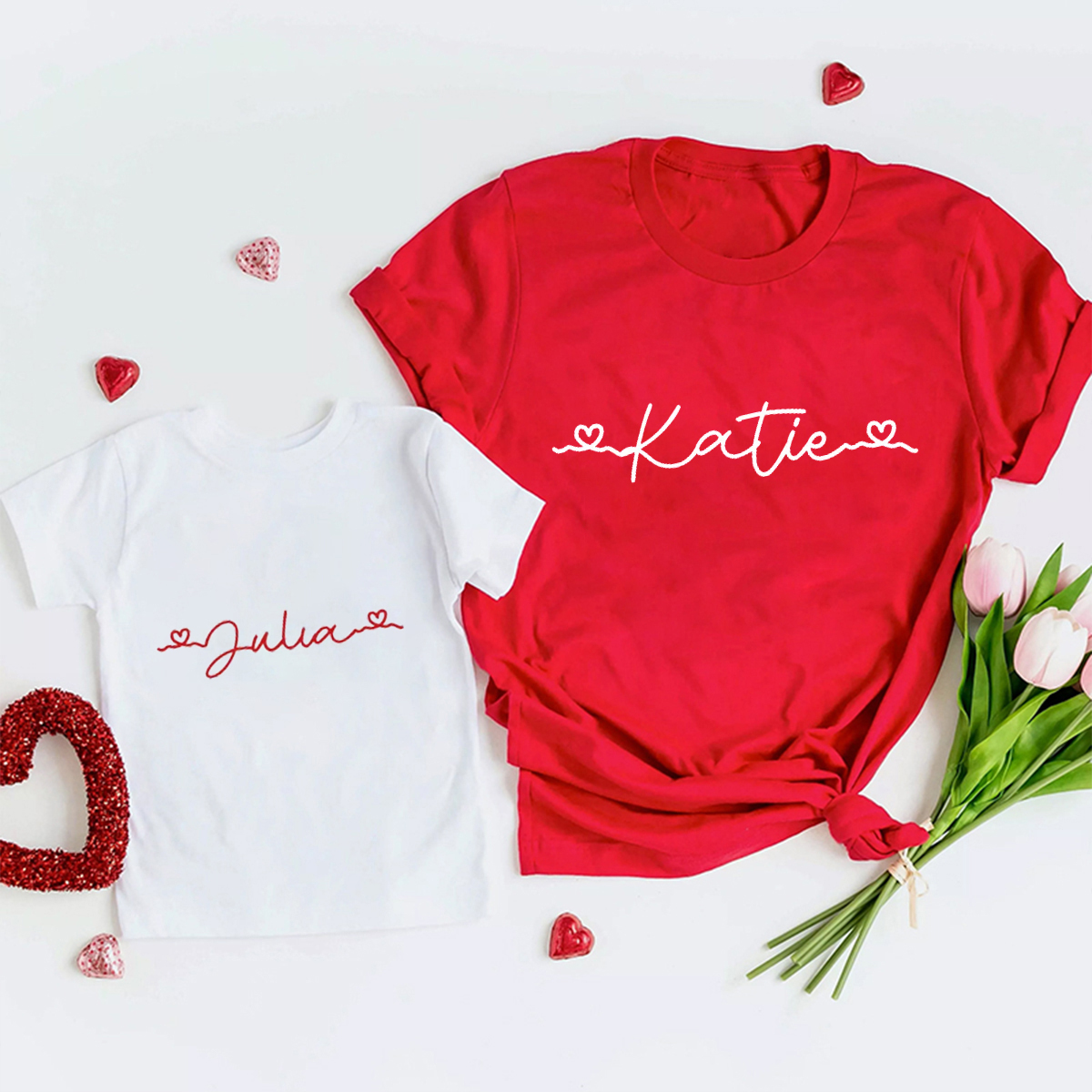 Monogram Love Heart Matching Valentine's Shirts