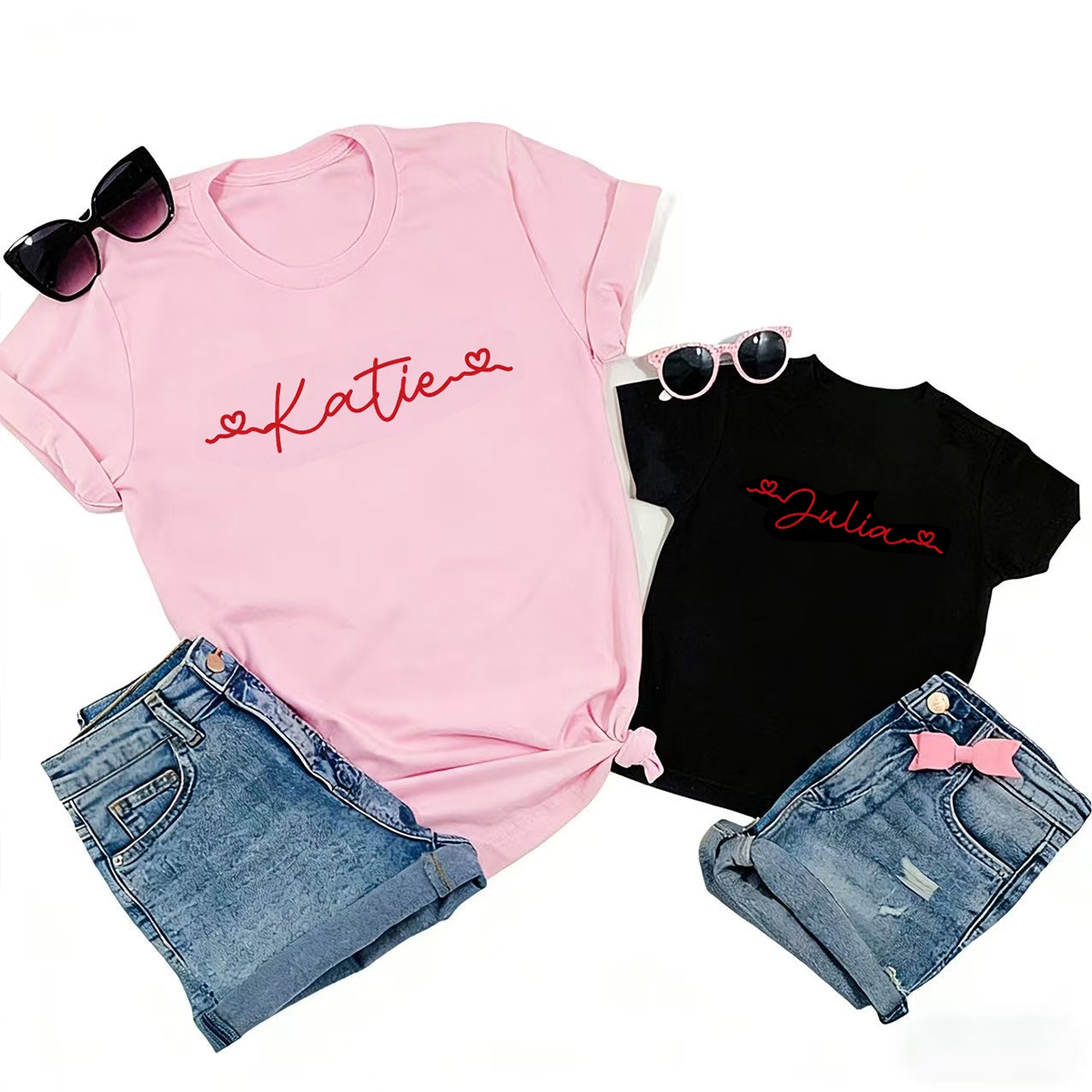 Monogram Love Heart Matching Valentine's Shirts