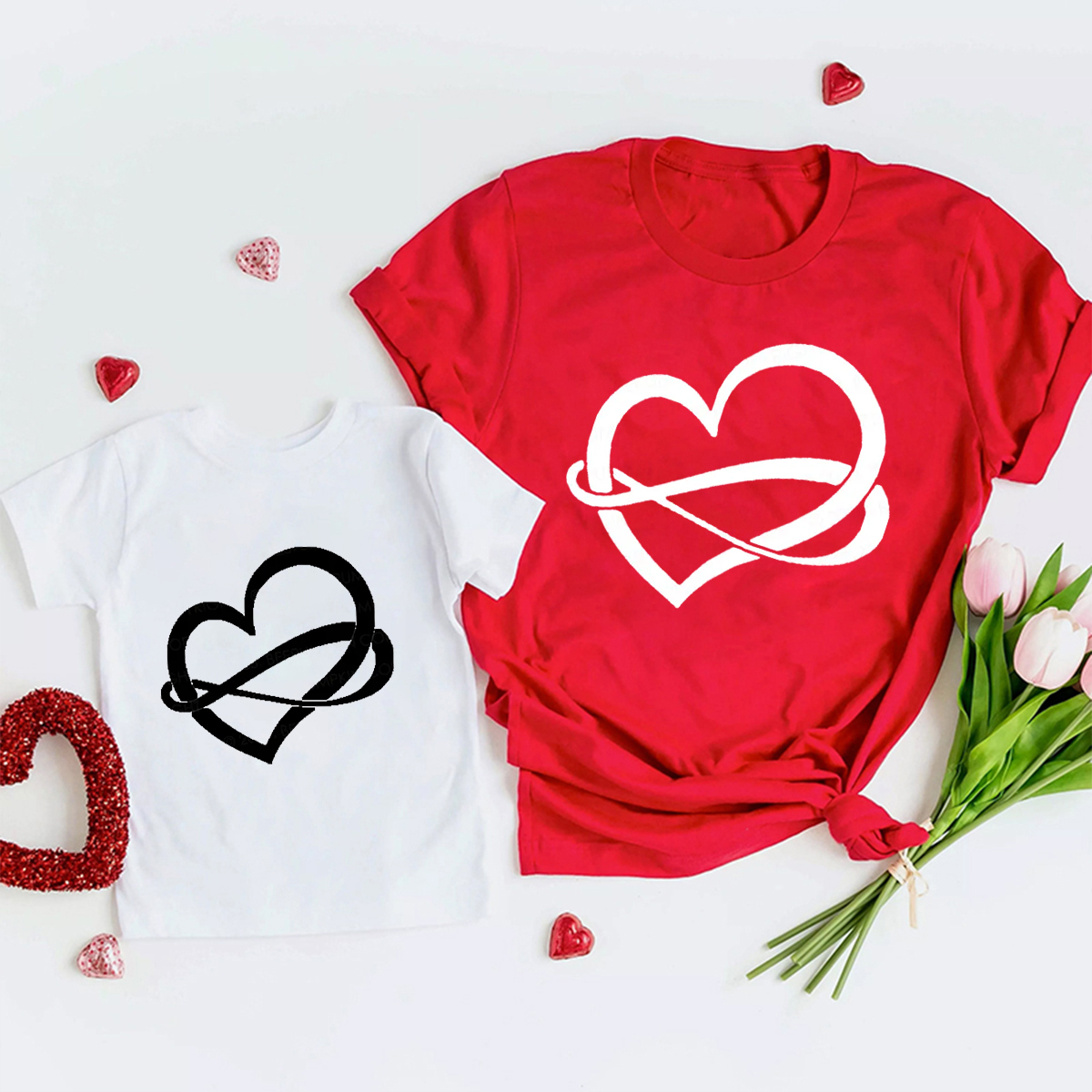 Infinite Valentine Love Family Matching Shirts