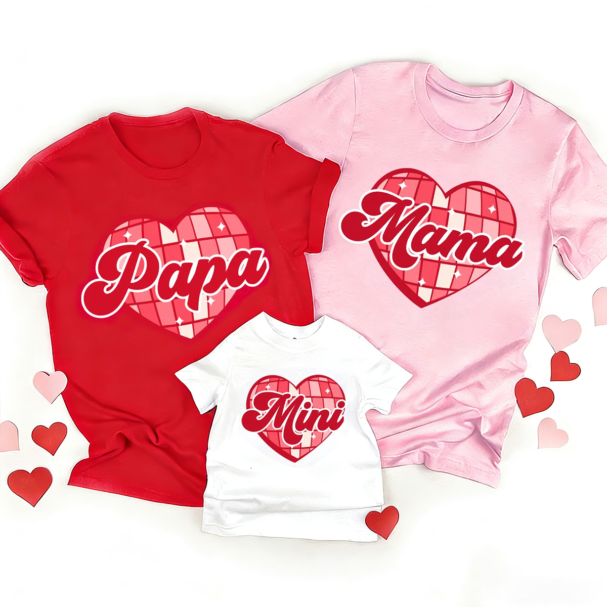 Personalized Checkerboard Hearts Matching Valentine's Shirts