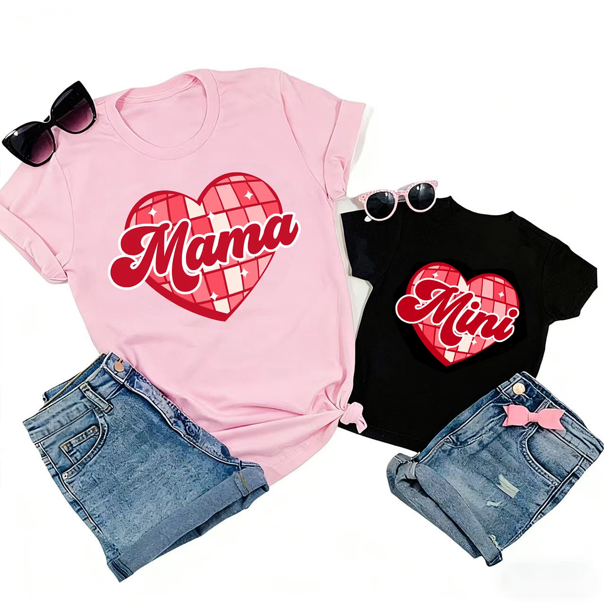 Personalized Checkerboard Hearts Matching Valentine's Shirts