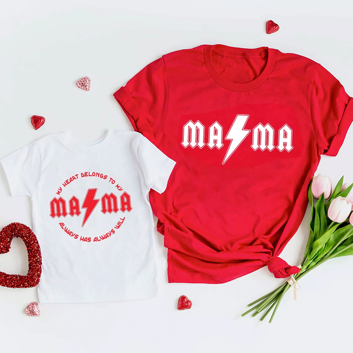 My Heart Belongs To My Mama Band Matching Valentine's Shirts
