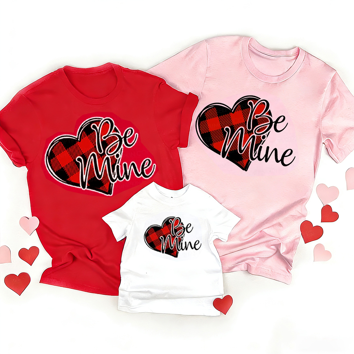 Checkerboard Be Mine Matching Valentine's Shirts