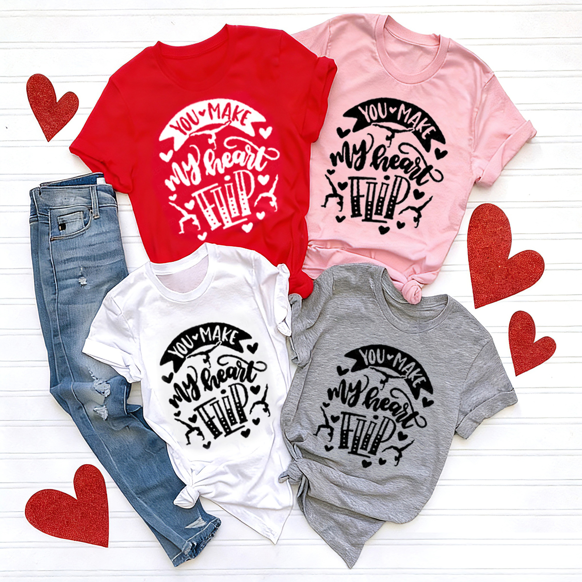 You Make My Heart Flip Matching Valentine's Shirts