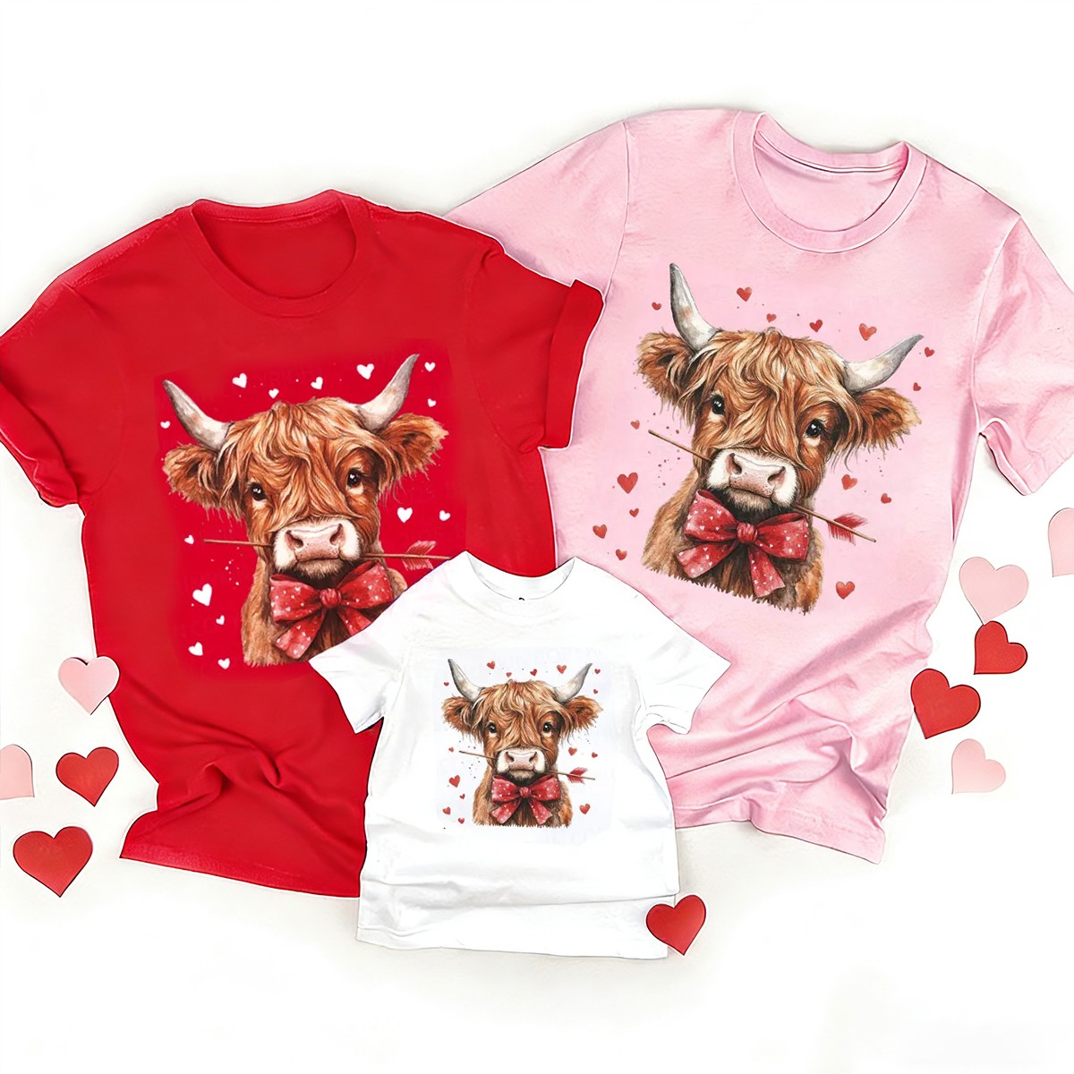Highland Cow Valentine's Day Family Shirt