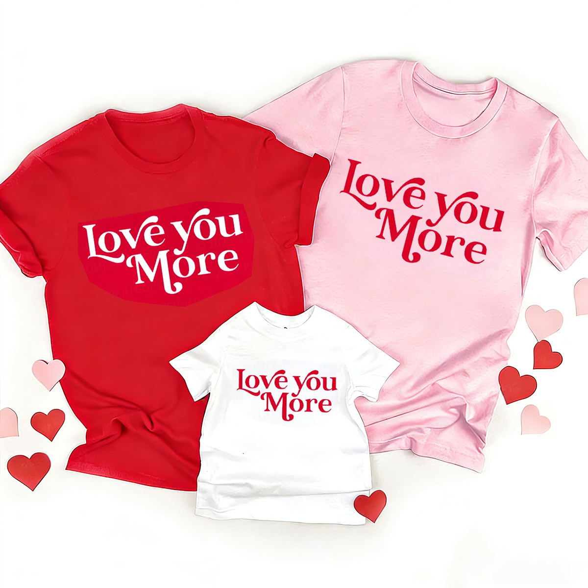 Love You More Valentine's Day Family Shirt