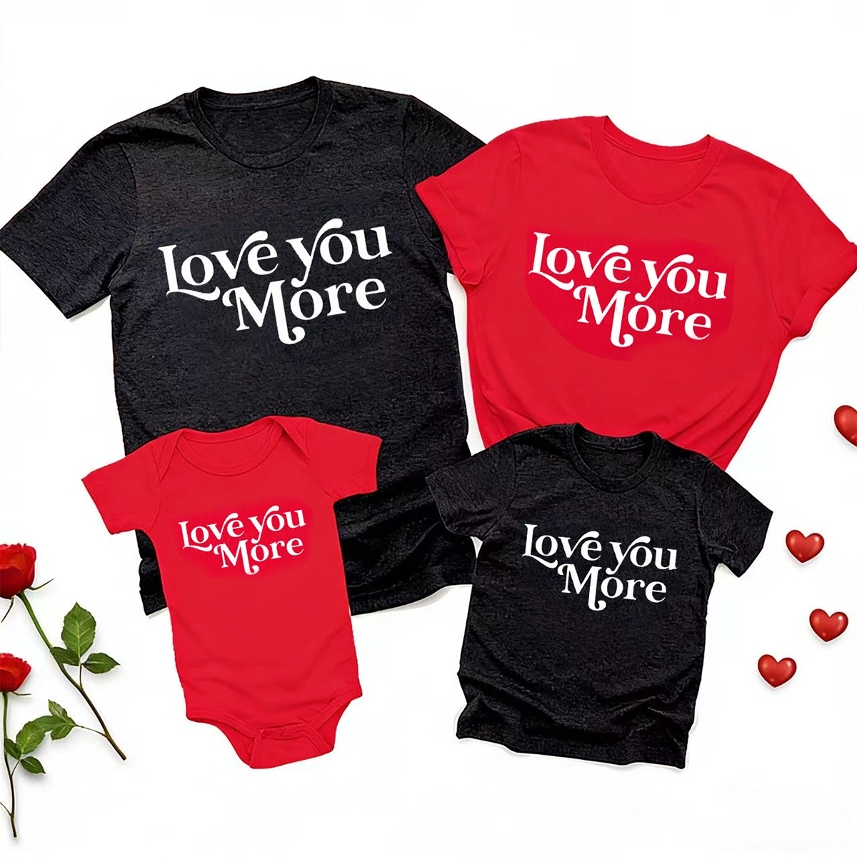 Love You More Valentine's Day Family Shirt
