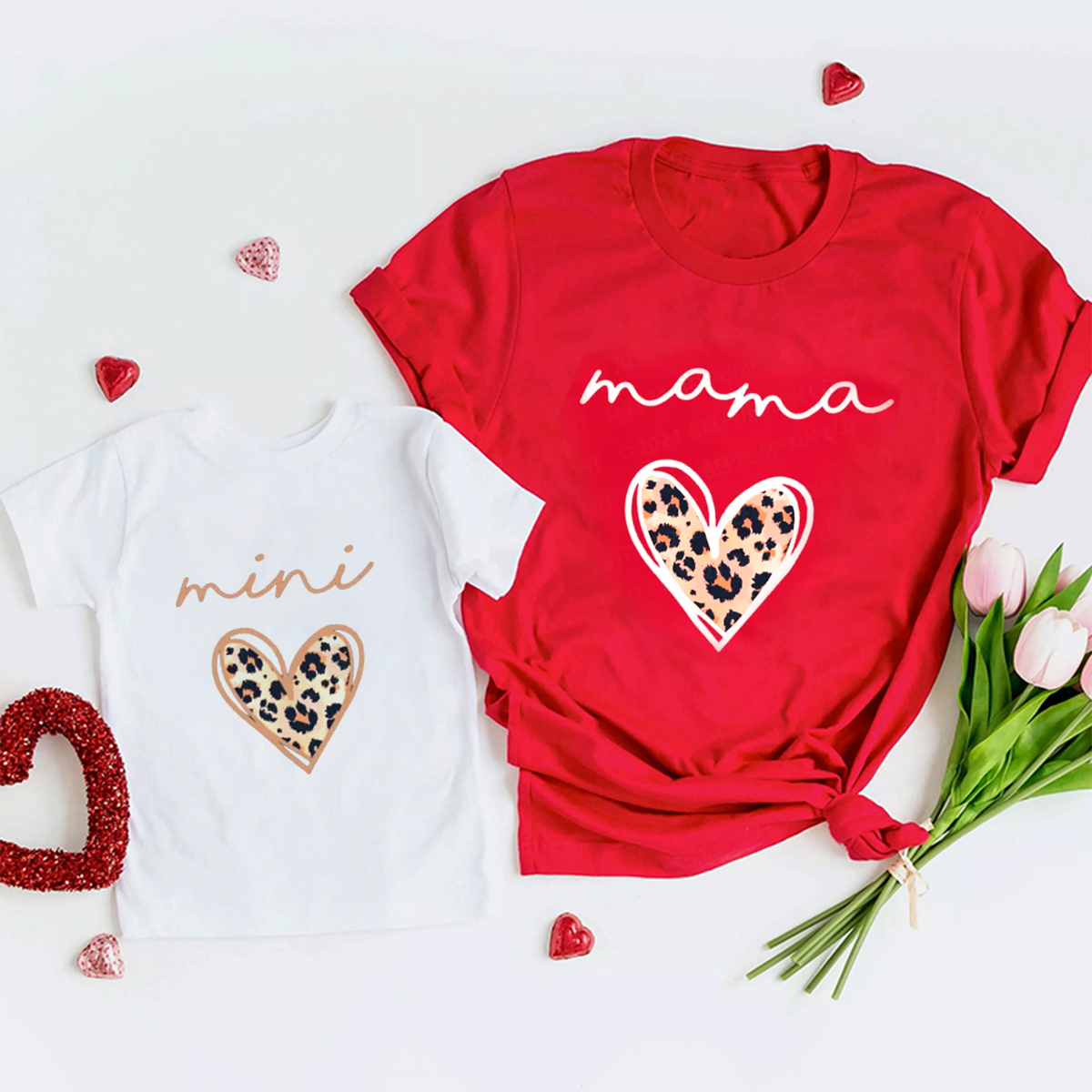 Leopard Heart Family Matching Valentine's Day Shirts