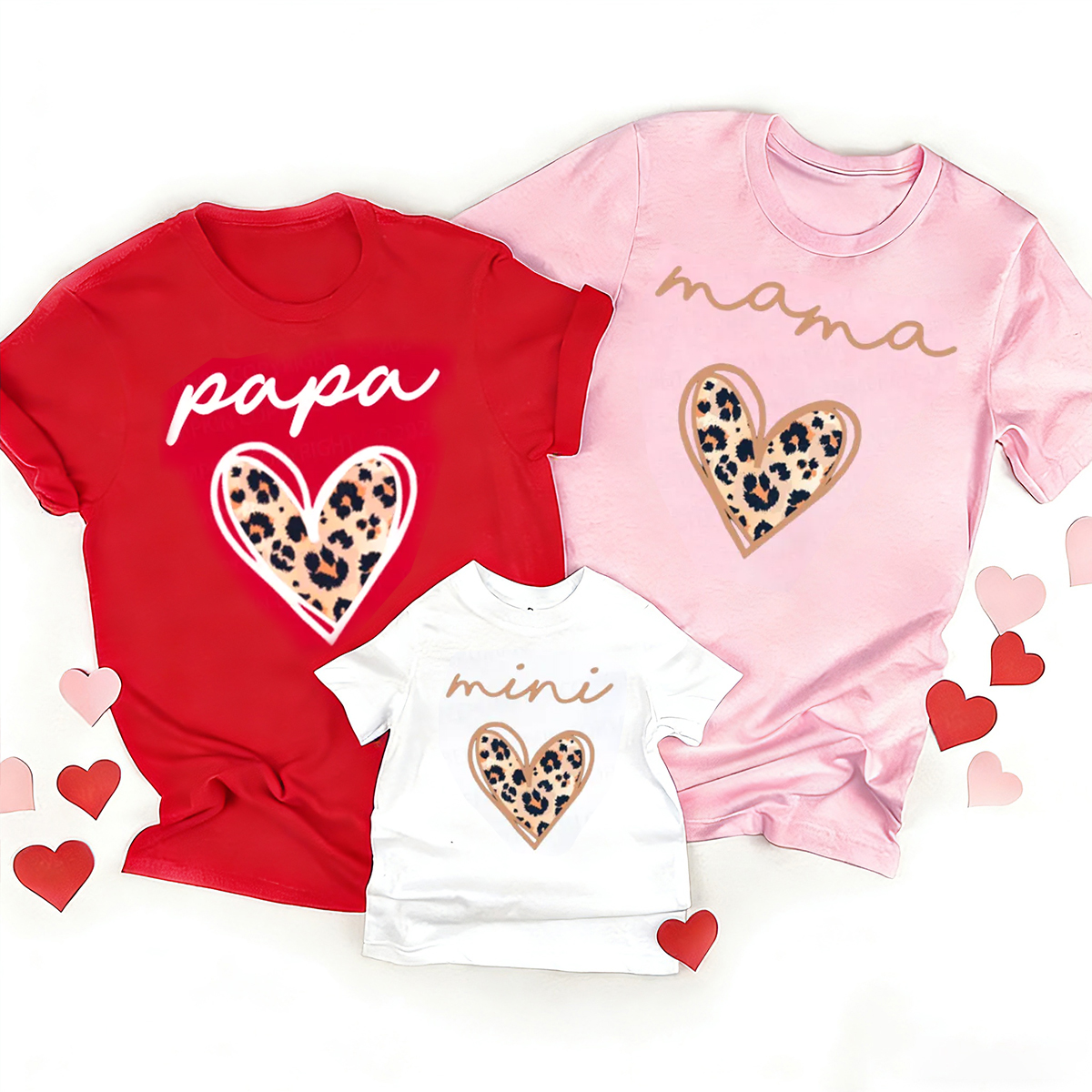 Leopard Heart Family Matching Valentine's Day Shirts