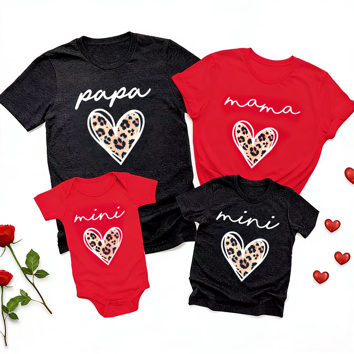 Leopard Heart Family Matching Valentine's Day Shirts