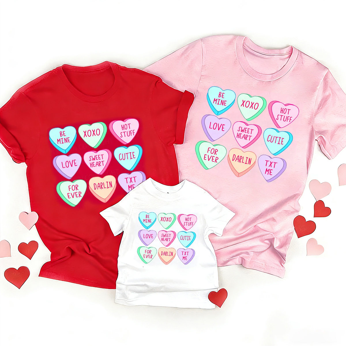 Candy Hearts Valentine's Day Gift Family Matching Shirts
