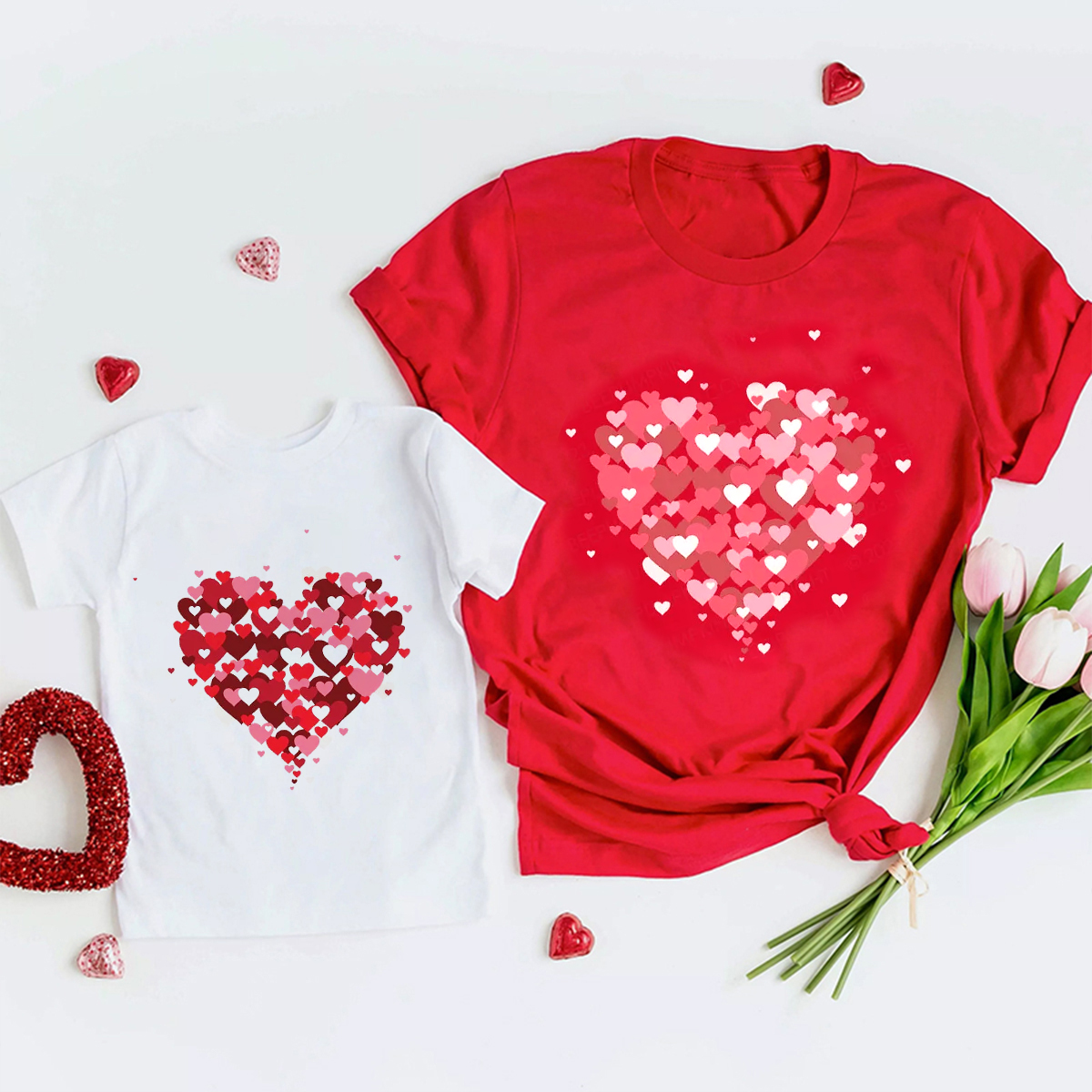 3D Heart Love Valentines Gift Matching Shirts