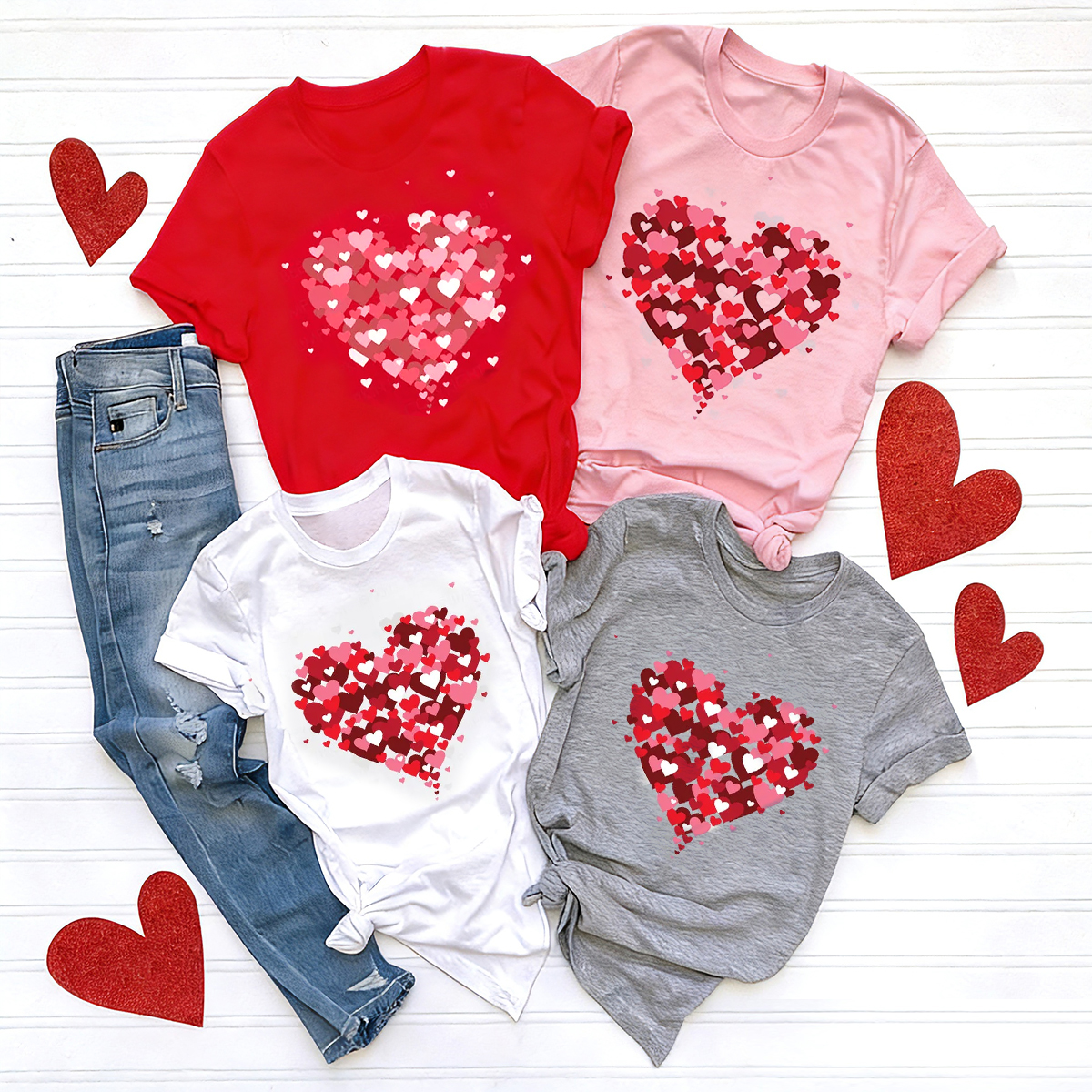 3D Heart Love Valentines Gift Matching Shirts