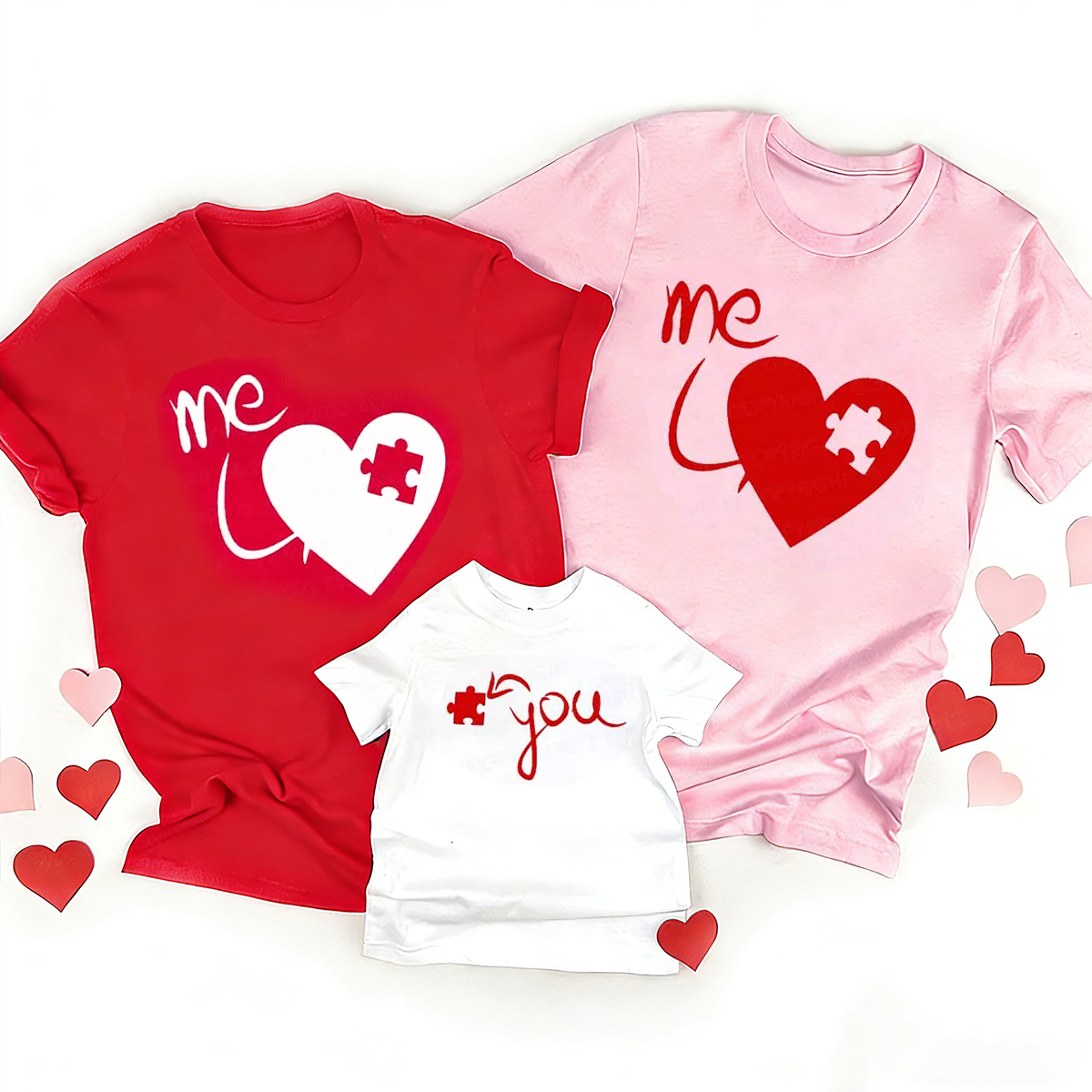 Heart Puzzle Valentine's Family Matching Shirts