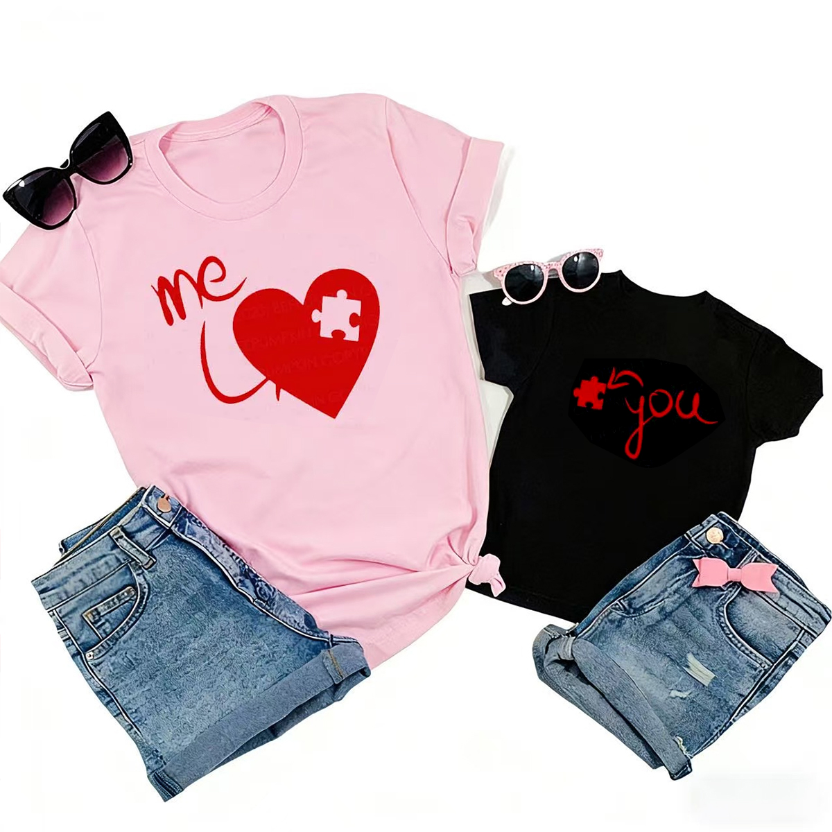 Heart Puzzle Valentine's Family Matching Shirts