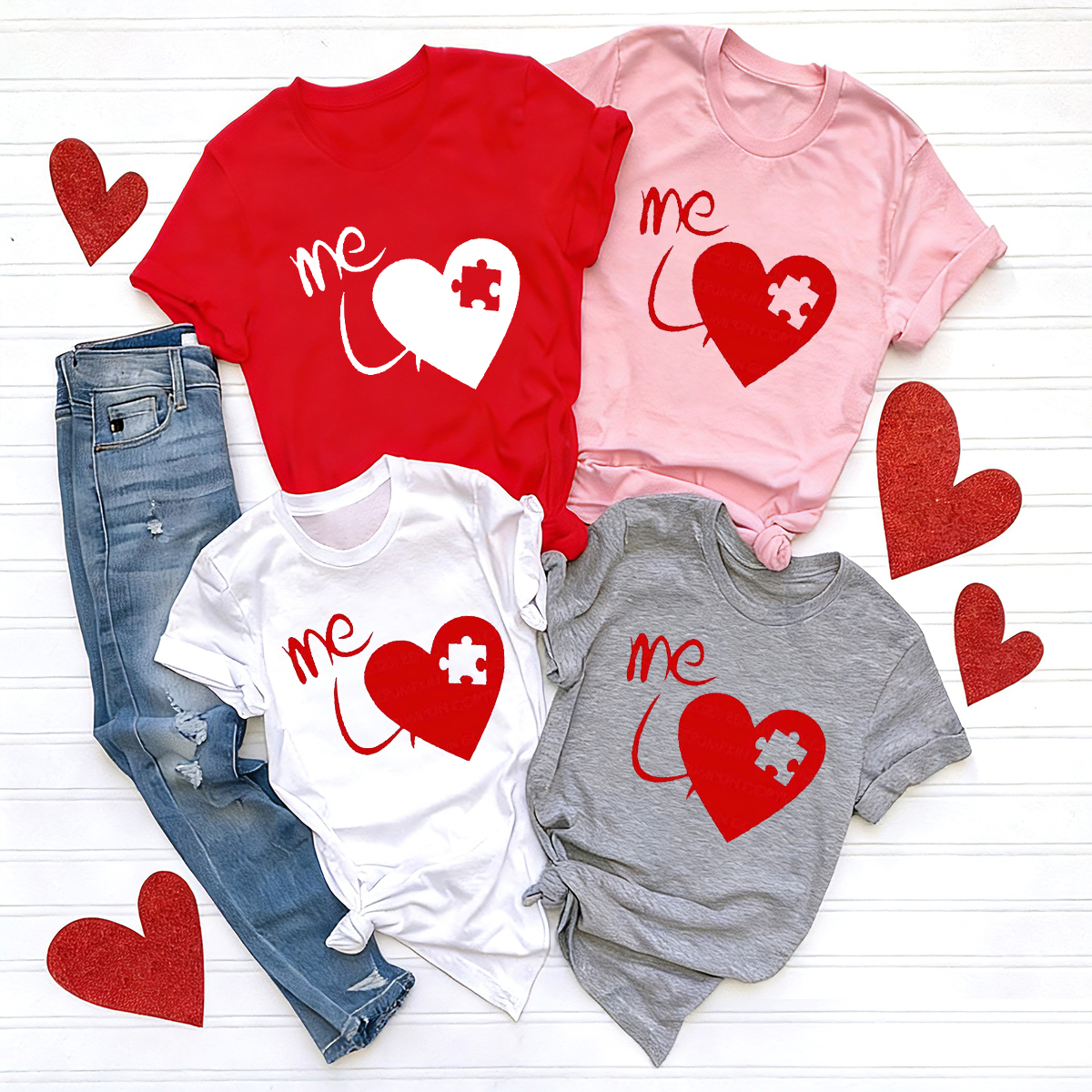 Heart Puzzle Valentine's Family Matching Shirts
